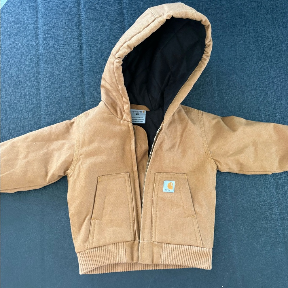 Carhartt Black Quilted Lined Jacket with Tan Loop Detail